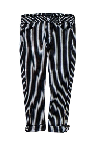 Current Boutique-RtA - Black & Silver Pin Stripe Pants Sz 10
