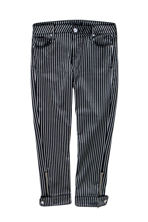 Current Boutique-RtA - Black & Silver Pin Stripe Pants Sz 10