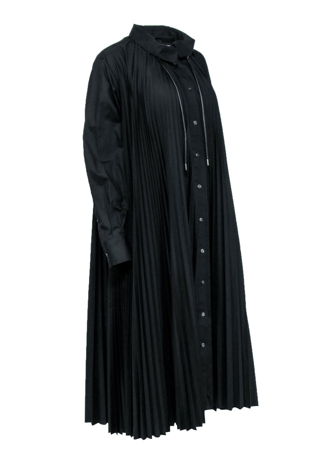 Current Boutique-Sacai - Black Pleated Maxi Dress w/ Detachable Hoodie Sz 2