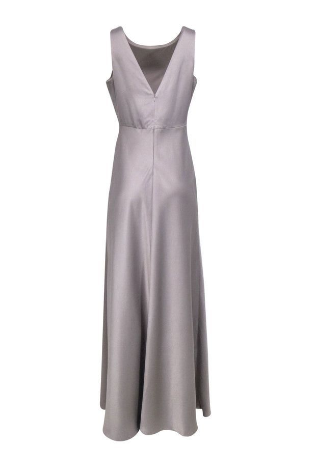 Current Boutique-Sachin & Babi - Grey Satin Sleeveless Formal Dress Sz 8