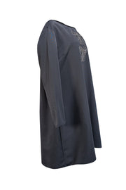 Sail to Sable - Black Long Sleeve Sheath Dress w/ Sequin Bow Detail Sz XXXL - Current Boutique