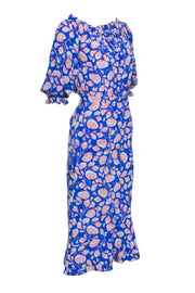 Current Boutique-Saloni - Blue, White, & Red Print Key Hole Back Dress Sz 2