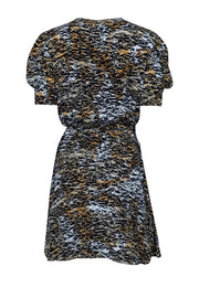 Current Boutique-Saloni - Orange, Black, & White Tiger Print Silk Wrap Dress Sz 6