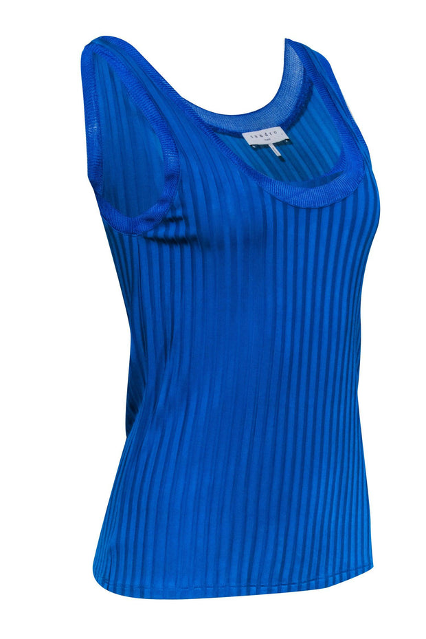 Current Boutique-Sandro - Teal Blue Ribbed Tank Sz S