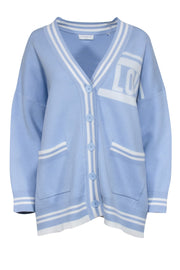 Current Boutique-Sandro - Blue Knit "Love" Cardigan Sz M