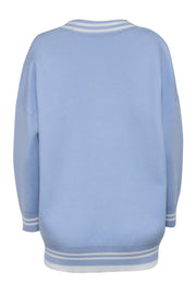 Current Boutique-Sandro - Blue Knit "Love" Cardigan Sz M