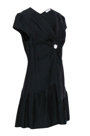 Current Boutique-Sandro - Black Linen Blend “O” Ring Dress Sz 8