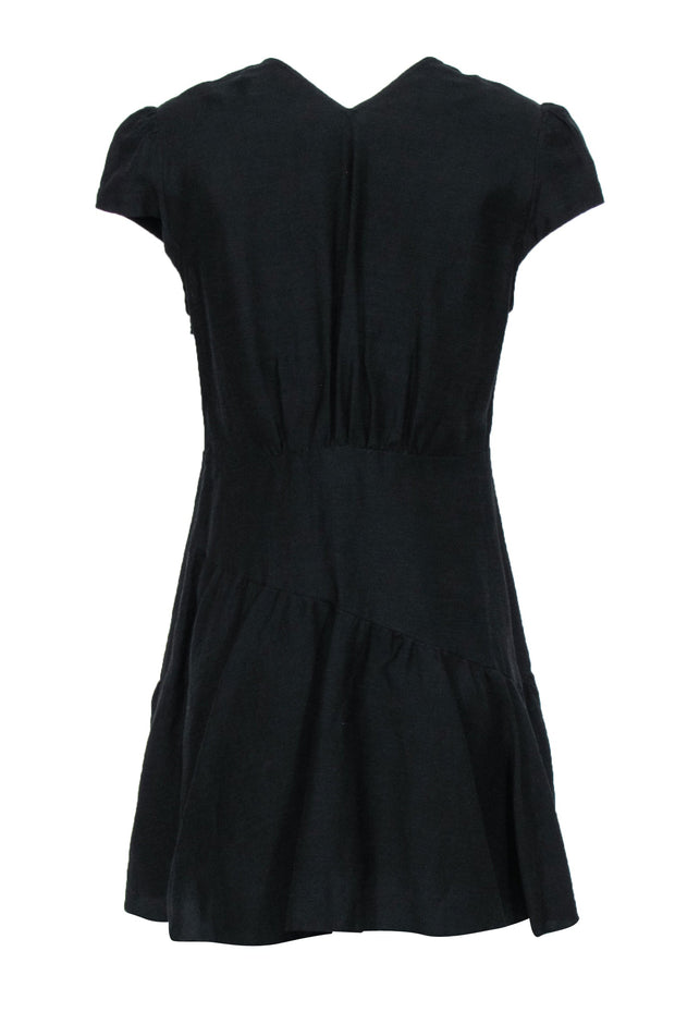 Current Boutique-Sandro - Black Linen Blend “O” Ring Dress Sz 8
