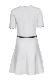 Current Boutique-Sandro - White Textured Flare Dress Sz L