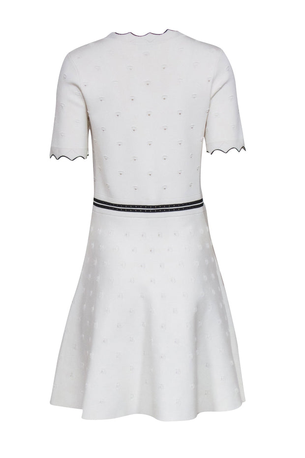 Current Boutique-Sandro - White Textured Flare Dress Sz L