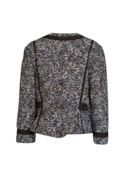 Current Boutique-Sandro - Blue, White, & Black Textured Knit Jacket Sz L