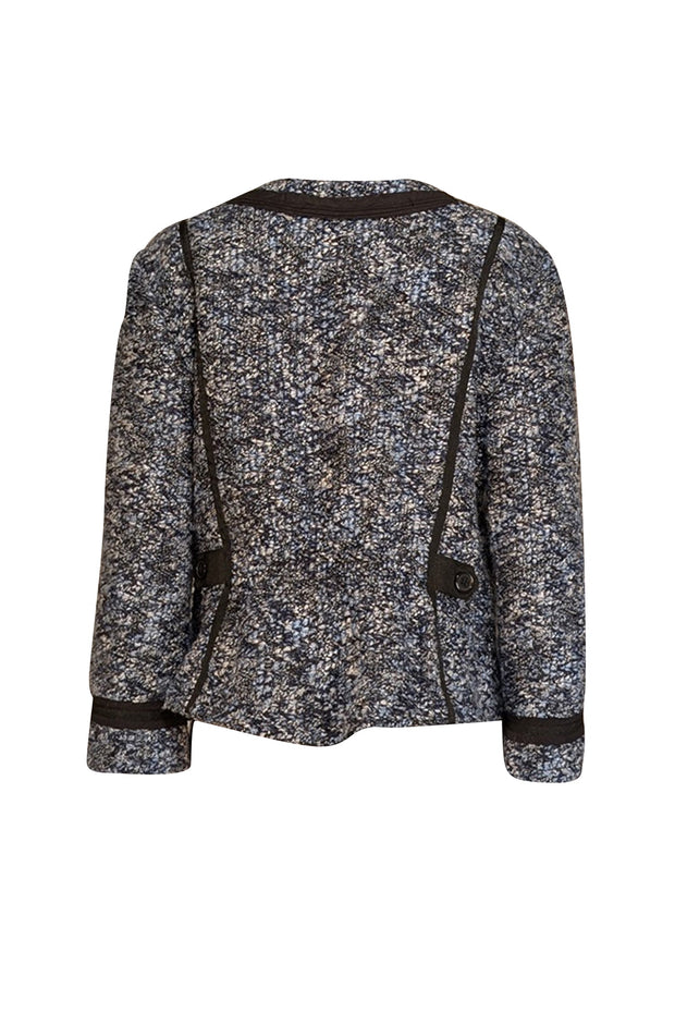 Current Boutique-Sandro - Blue, White, & Black Textured Knit Jacket Sz L