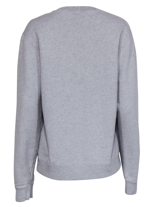 Current Boutique-Sandro - Grey Crewneck Sweatshirt w/ Patch Sz M