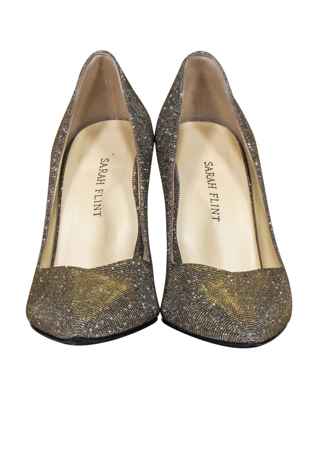 Current Boutique-Sarah Flint - Sparkly Metallic "Perfect Pump 85" Sz 8