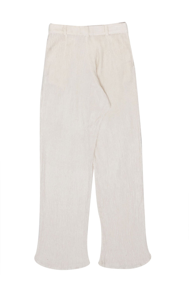 Current Boutique-Savannah Morrow - Cream Crinkle Textured Pants Sz M