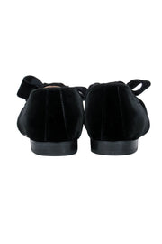 Current Boutique-Scarosso - Black Velvet Loafers w/ Bow Accent Sz 8.5