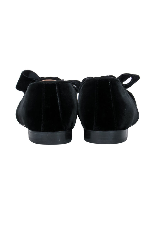 Current Boutique-Scarosso - Black Velvet Loafers w/ Bow Accent Sz 8.5