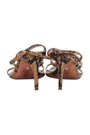 Current Boutique-Schutz - Tan & Black Snake Skin Print Stappy Sandals Sz 8.5