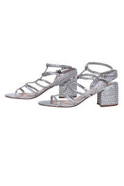 Current Boutique-Schutz - Silver Braided "Clarcie" Strappy Sandals Sz 9.5