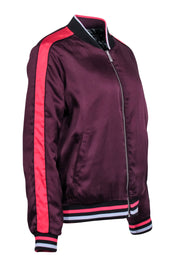 Current Boutique-Scotch & Soda - Purple & Printed Satin Reversible Bomber Jacket Sz L