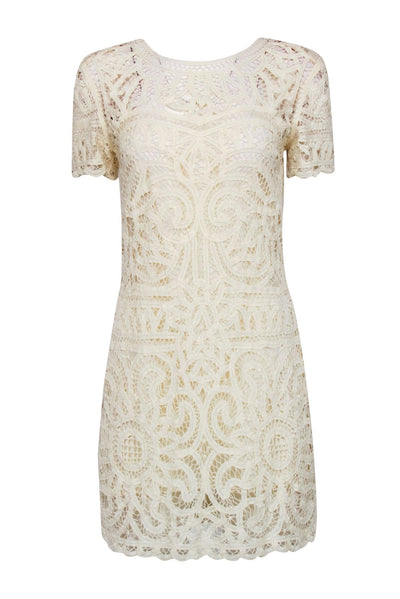 Current Boutique-Sea NY - Cream Lace Short Sleeve Dress Sz 4