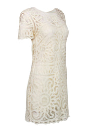 Current Boutique-Sea NY - Cream Lace Short Sleeve Dress Sz 4