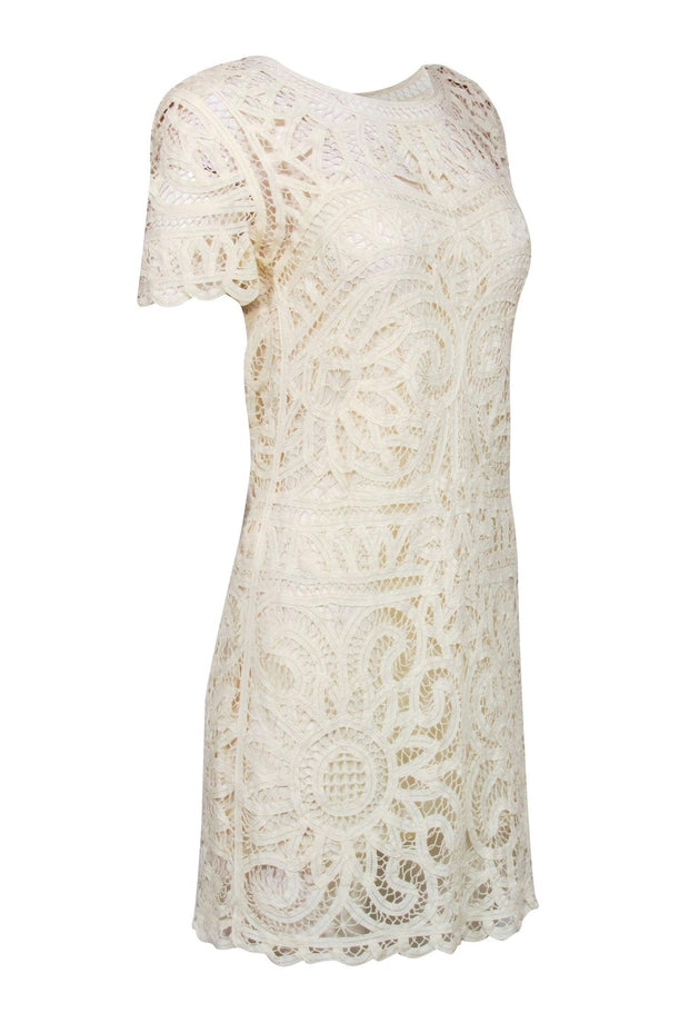 Current Boutique-Sea NY - Cream Lace Short Sleeve Dress Sz 4