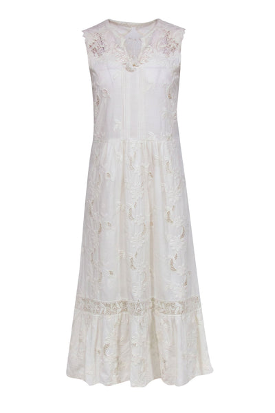 Current Boutique-Sea NY - White Eyelet Midi Dress Sz 6