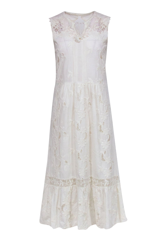 Current Boutique-Sea NY - White Eyelet Midi Dress Sz 6