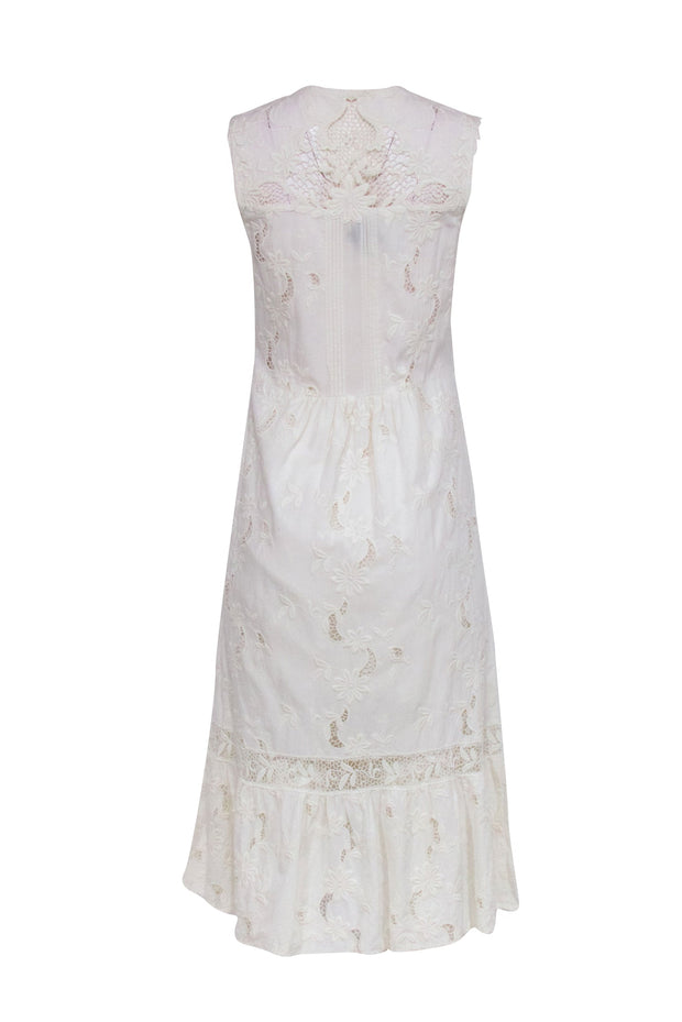 Current Boutique-Sea NY - White Eyelet Midi Dress Sz 6