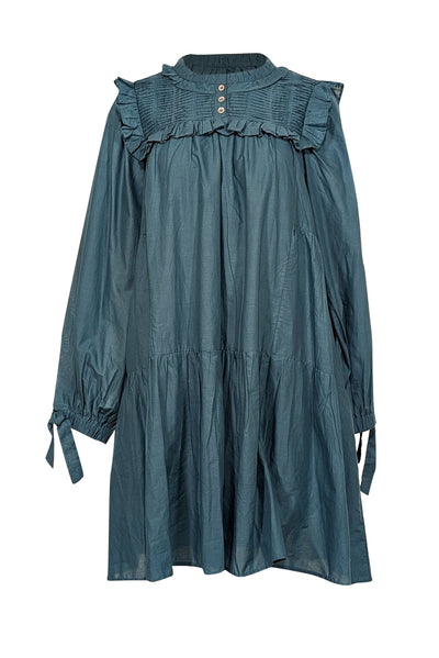 Current Boutique-Sea New York - Spruce Green Cotton Puff Sleeve Tunic Dress Sz L