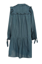Current Boutique-Sea New York - Spruce Green Cotton Puff Sleeve Tunic Dress Sz L