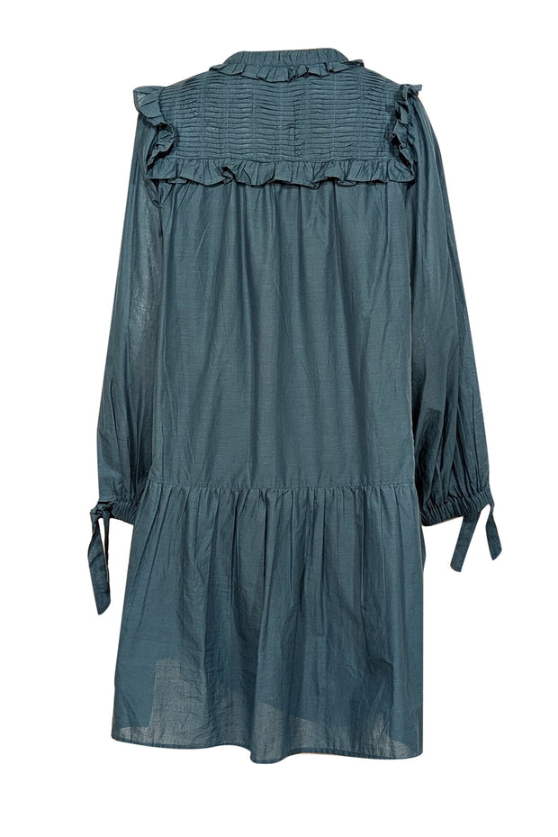 Current Boutique-Sea New York - Spruce Green Cotton Puff Sleeve Tunic Dress Sz L