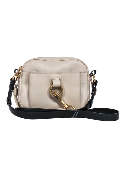 Current Boutique-See by Chloe - Beige Leather Crossbody w/ Black Strap