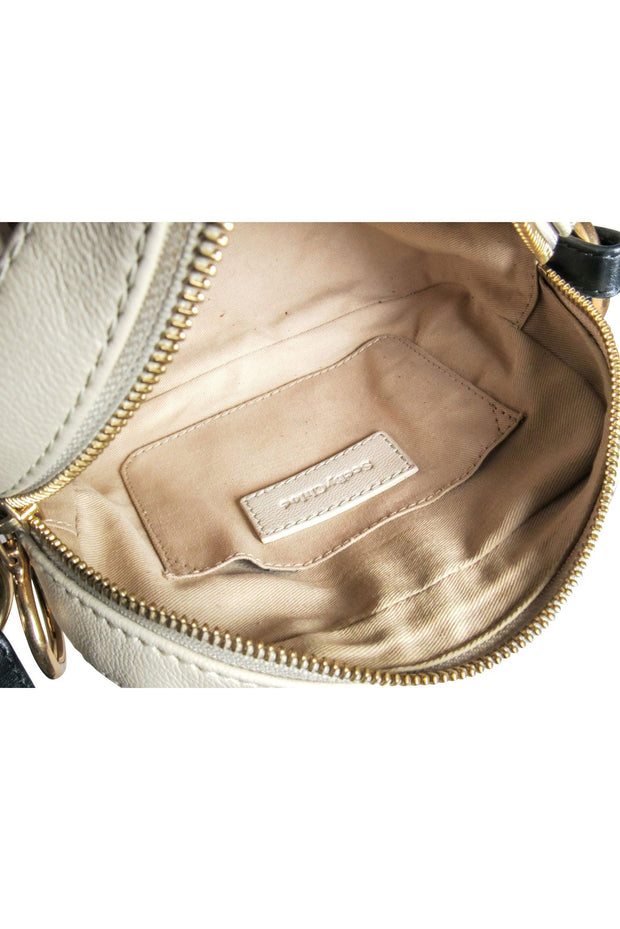 Current Boutique-See by Chloe - Beige Leather Crossbody w/ Black Strap