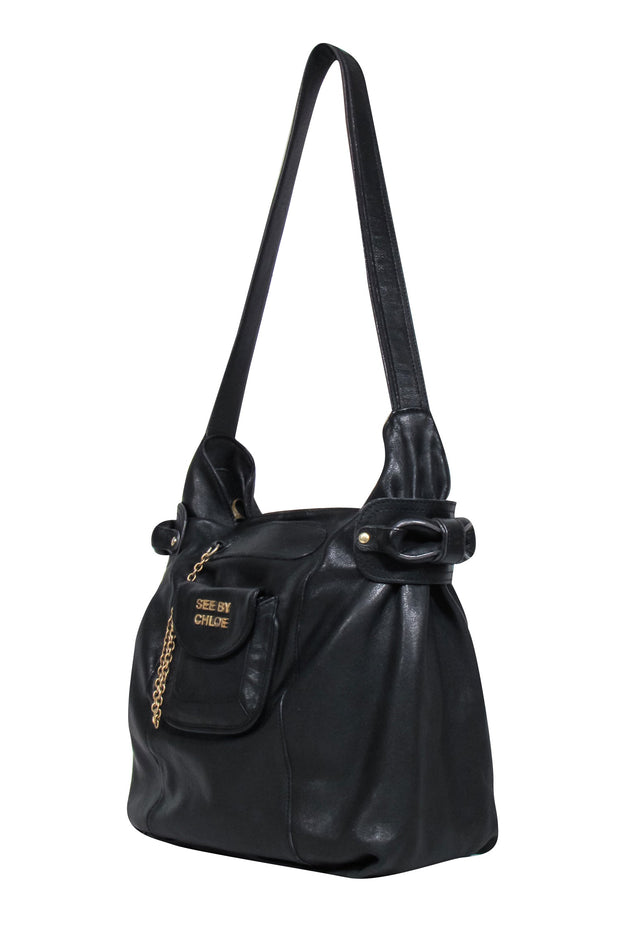 Current Boutique-See by Chloe - Black Leather Shoulder Bag