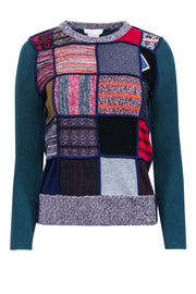 Current Boutique-See by Chloe - Green & Multicolor Patchwork Sweater Sz XS