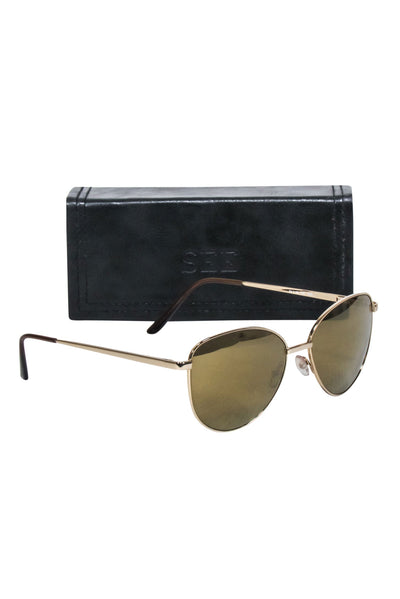 Current Boutique-See - Gold Rounded Frames w/ Yellow Lens