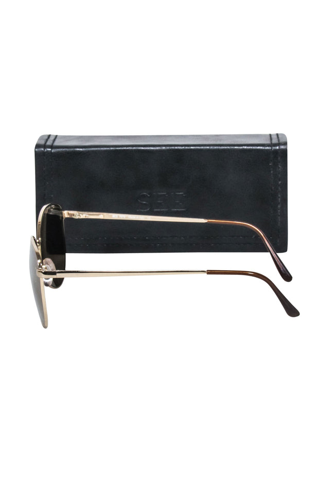 Current Boutique-See - Gold Rounded Frames w/ Yellow Lens