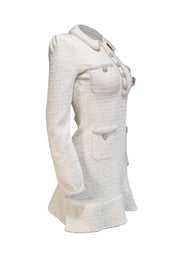 Current Boutique-Self-Portrait - Cream Metallic Knit Embellished Dress Sz S