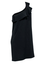 Current Boutique-Sezane - Black One Shoulder Ruffle Dress Sz 10