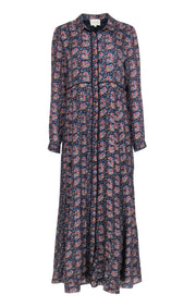Current Boutique-Sezane - Navy & Multi-Color Floral Long Sleeve Dress Sz 10