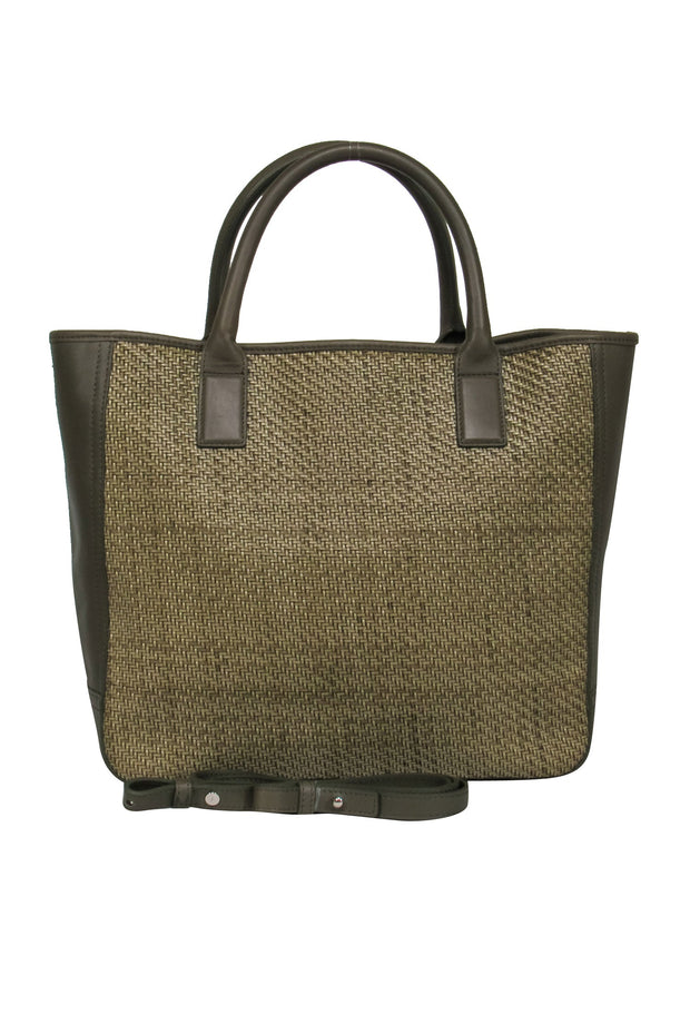 Current Boutique-Shinola - Olive Green Woven Leather Tote Bag