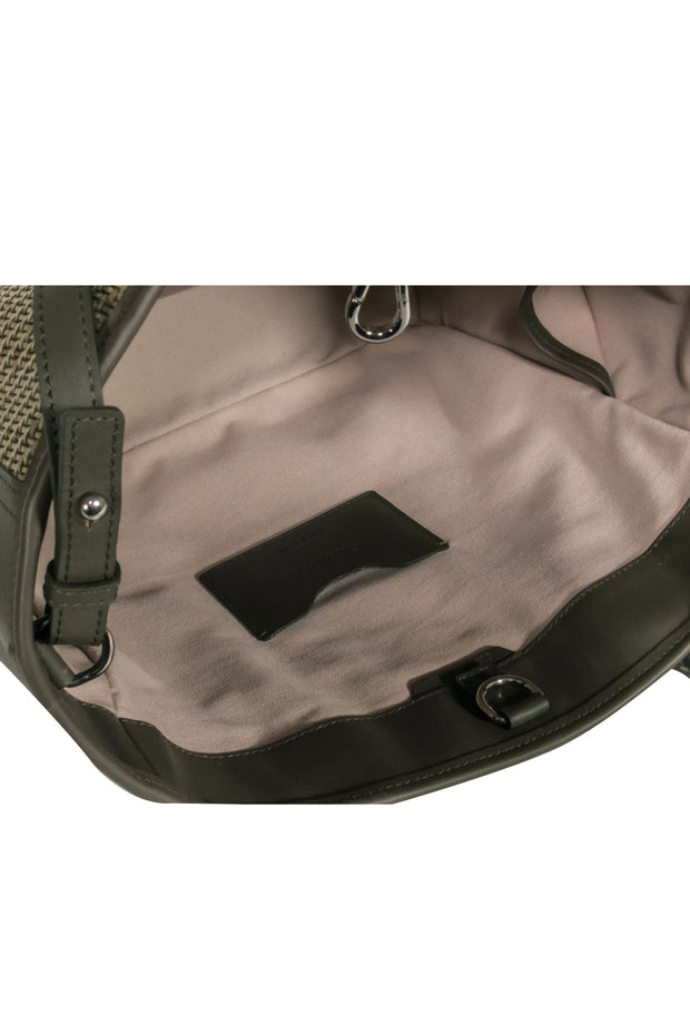Current Boutique-Shinola - Olive Green Woven Leather Tote Bag