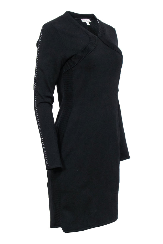 Current Boutique-Shoshana - Black Knit Dress w/ Chain Detail Sz L