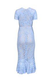 Current Boutique-Shoshanna - Light Blue Lace Short Sleeve Fit & Flare Dress Sz 4