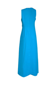 Current Boutique-Simon Miller - Aqua Blue Sleeveless Dress w/ Silver Waist Buttons & Cut Outs Sz 12