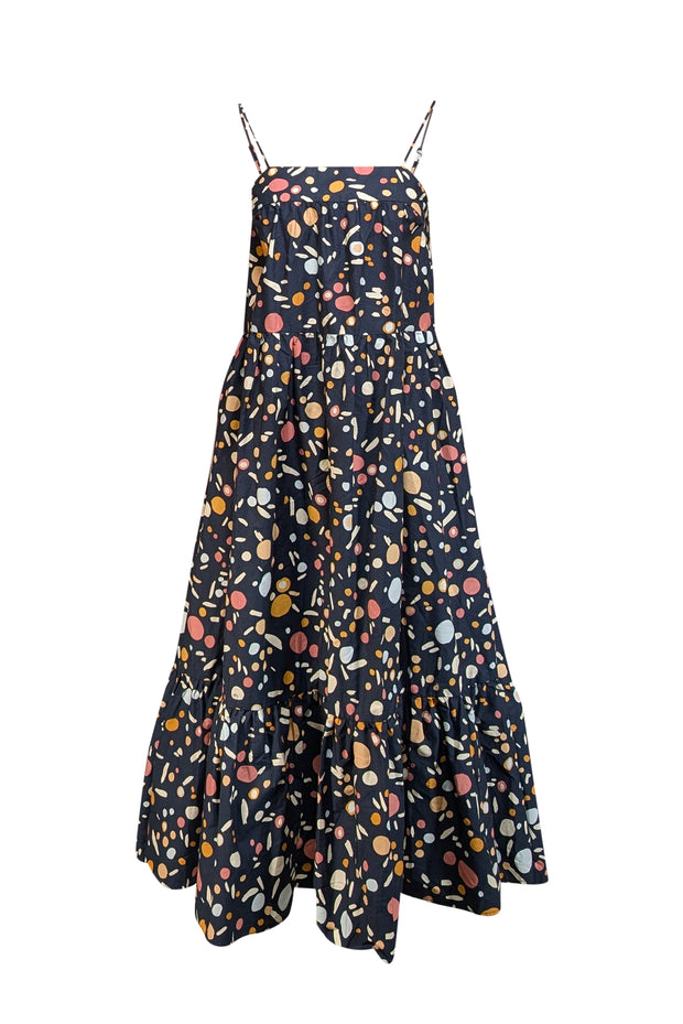 Current Boutique-Simon Miller - Navy Print Sleeveless Maxi Dress Sz S