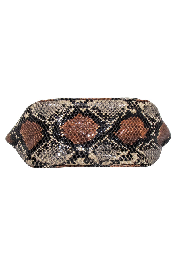 Current Boutique-Simon Miller - Beige, Black, & Tan Snakeskin Printed Leather Bag