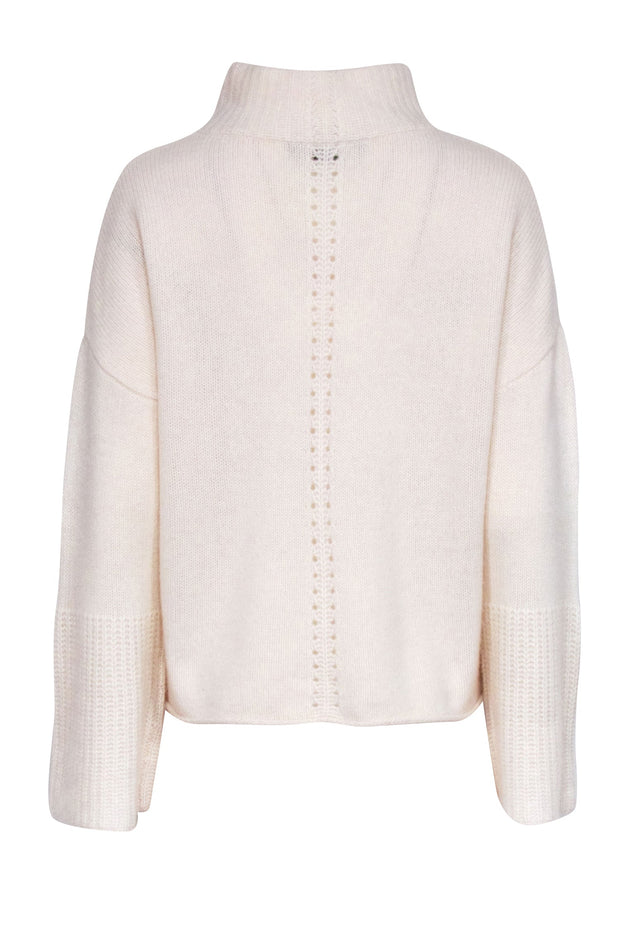 Current Boutique-Skull Cashmere - Ivory Cashmere Bell Sleeve Sweater Sz S